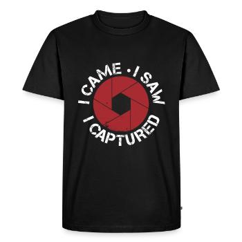taking photos - Men's Premium Organic T-Shirt - black - Front - Nico (187cm)