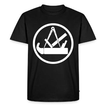 Schreiner symbole d’artisanat avec cercle - T-shirt Premium bio Homme - noir - Devant - Nico (187cm)