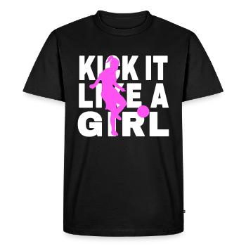 Football femmes Football féminin Proverbe - T-shirt Premium bio Homme - noir - Devant - Nico (187cm)