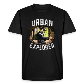 Lost Places Photographer Urbex Urbexer Urban Explorer - Men's Premium Organic T-Shirt - black - Front - Nico (187cm)