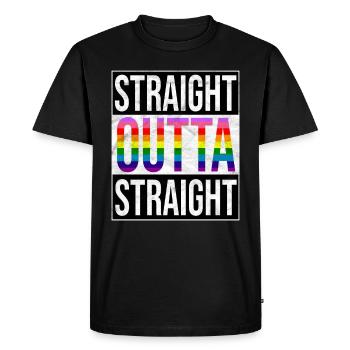 Tout droit sorti de la fierté gaie drapeau arc-en-ciel LGBT - T-shirt Premium bio Homme - noir - Devant - Nico (187cm)