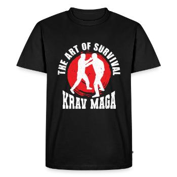 Krav Maga - Men's Premium Organic T-Shirt - black - Front - Nico (187cm)