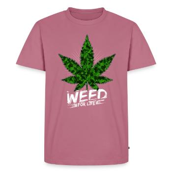 mauvaise herbe - T-shirt Premium bio Homme - mauve - Devant - Nico (187cm)