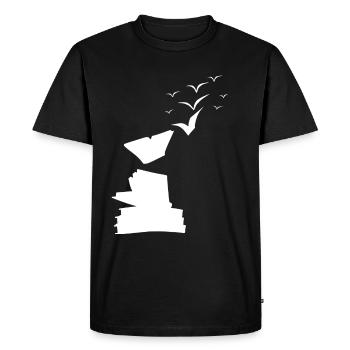 Livres sur les oiseaux - T-shirt Premium bio Homme - noir - Devant - Nico (187cm)