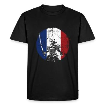 Samurai France guerrier - T-shirt Premium bio Homme - noir - Devant - Nico (187cm)