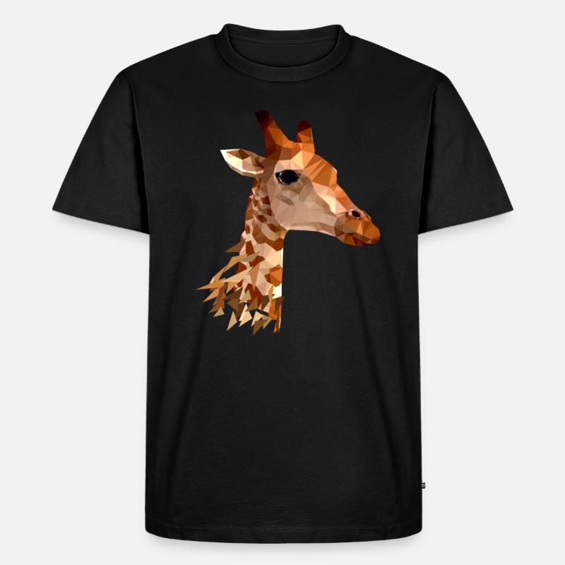 Giraffe - Männer Premium Bio T-Shirt - Schwarz