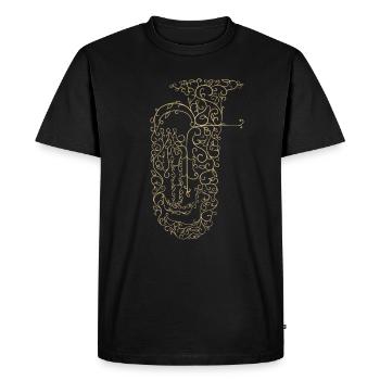 Idée cadeau tubiste pour musicien tuba - T-shirt Premium bio Homme - noir - Devant - Nico (187cm)