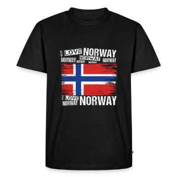 I love Norway - Men's Premium Organic T-Shirt - black - Front - Nico (187cm)