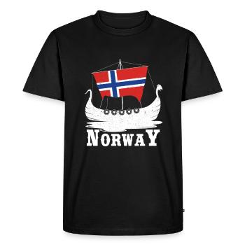 Cadeau viking en bateau en Norvège - T-shirt Premium bio Homme - noir - Devant - Nico (187cm)