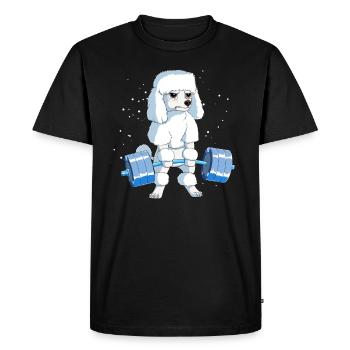 Poodle Weightlifting Deadlift Fitness Gym Design - Men's Premium Organic T-Shirt - black - Front - Nico (187cm)