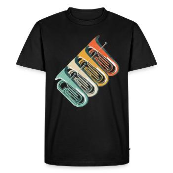 Retro Tuba Player Vintage Gift Idea - Men's Premium Organic T-Shirt - black - Front - Nico (187cm)