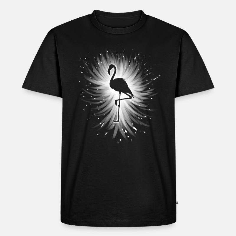 Flamingo - Männer Premium Bio T-Shirt - Schwarz