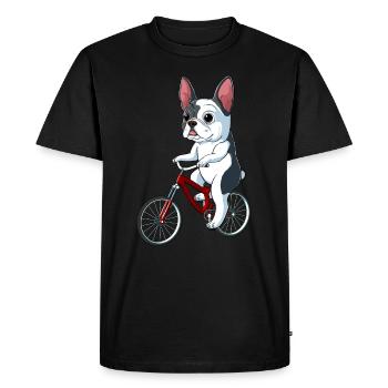 Bouledogue français sur bicyclette bouledogue français - T-shirt Premium bio Homme - noir - Devant - Nico (187cm)
