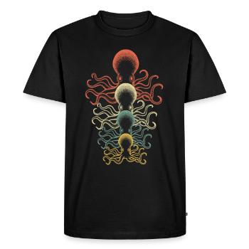 Octopus Kraken Sea Monster Cthulhu Diver Gift - Men's Premium Organic T-Shirt - black - Front - Nico (187cm)