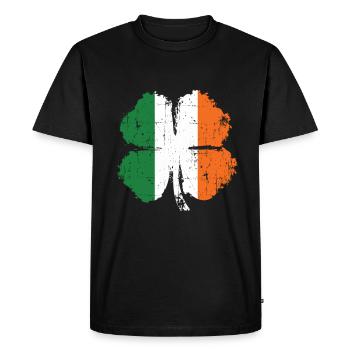 Irlande Trèfle cadeau - T-shirt Premium bio Homme - noir - Devant - Nico (187cm)