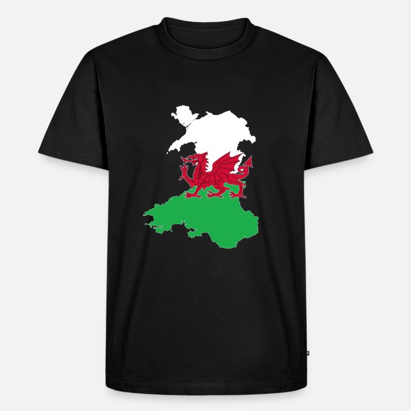 Wales - Männer Premium Bio T-Shirt - Schwarz