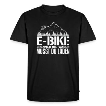EBike funny bicycle I cyclist pensioner saying - Men's Premium Organic T-Shirt - black - Front - Nico (187cm)