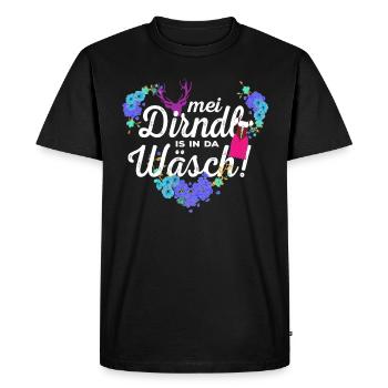 Mei Dirndl is in da Wäsch Dirndl - Men's Premium Organic T-Shirt - black - Front - Nico (187cm)