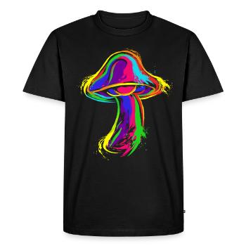 Goa Psytrance Magic Mushroom Gift pour Goa Trancer - T-shirt Premium bio Homme - noir - Devant - Nico (187cm)
