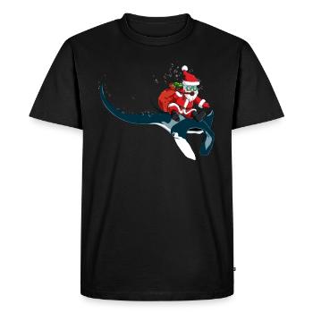 Christmas Manta Ray Xmas Diving Gift Idea - Men's Premium Organic T-Shirt - black - Front - Nico (187cm)