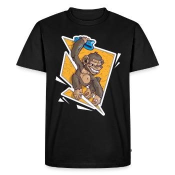 Rocher, singe, escalade, escalade - T-shirt Premium bio Homme - noir - Devant - Nico (187cm)