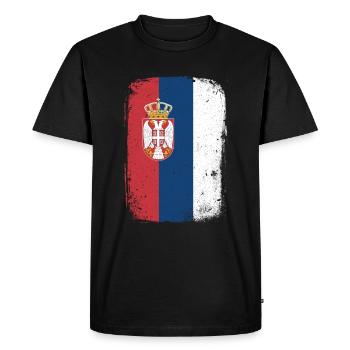 Serbien - Männer Premium Bio T-Shirt - Schwarz - Vorne - Nico (187cm)