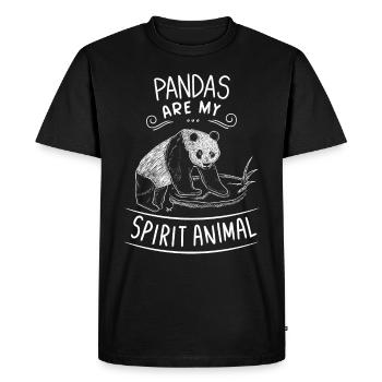 Pandas Are My Spirit Animal Panda Ours - T-shirt Premium bio Homme - noir - Devant - Nico (187cm)