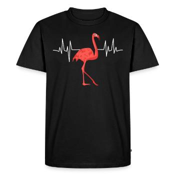 Flamants Roses Flamingo ECG - T-shirt Premium bio Homme - noir - Devant - Nico (187cm)