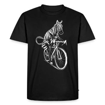 Vélo Zèbre Vélo Cycliste Zèbres - T-shirt Premium bio Homme - noir - Devant - Nico (187cm)