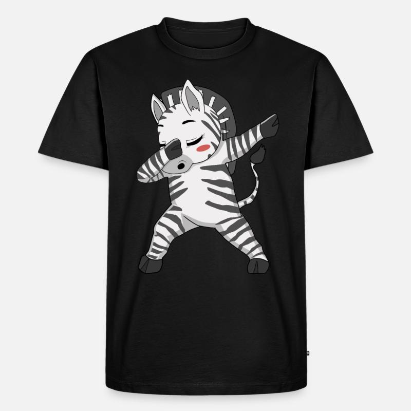 Dabbing Zebra Dab Dance Zebras - Männer Premium Bio T-Shirt - Schwarz