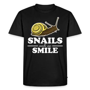 Snails Make Me Smile Snails - Men's Premium Organic T-Shirt - black - Front - Nico (187cm)