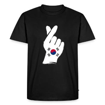 South Korea - Men's Premium Organic T-Shirt - black - Front - Nico (187cm)