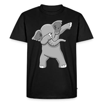 Éléphant tamponnant éléphant dansant - T-shirt Premium bio Homme - noir - Devant - Nico (187cm)