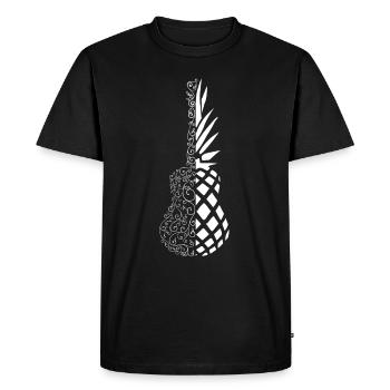 Pineapple Ukulele - Men's Premium Organic T-Shirt - black - Front - Nico (187cm)