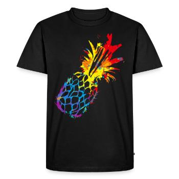 Ananas coloré - T-shirt Premium bio Homme - noir - Devant - Nico (187cm)