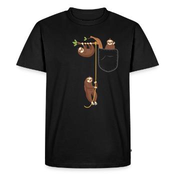 Sloths Sacs de poche pour animaux Paresse animale - T-shirt Premium bio Homme - noir - Devant - Nico (187cm)