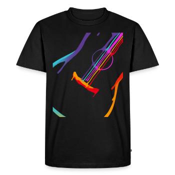 Dégradé de couleur Guitare acoustique - T-shirt Premium bio Homme - noir - Devant - Nico (187cm)