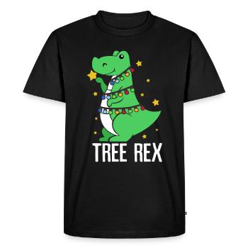 Dinosaur Christmas Dino Christmas Gift - Men's Premium Organic T-Shirt - black - Front - Nico (187cm)