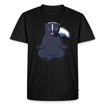 Putois Médite - T-shirt Premium bio Homme - noir - Devant - Nico (187cm)