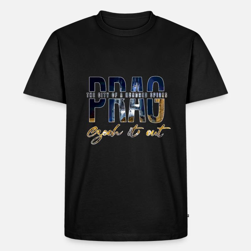 Prag - Männer Premium Bio T-Shirt - Schwarz