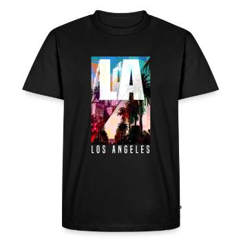 Los Angeles - T-shirt Premium bio Homme - noir - Devant - Nico (187cm)