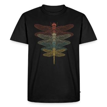 Retro Dragonfly - Men's Premium Organic T-Shirt - black - Front - Nico (187cm)