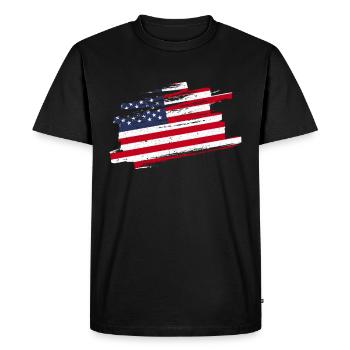 Drapeau américain - T-shirt Premium bio Homme - noir - Devant - Nico (187cm)