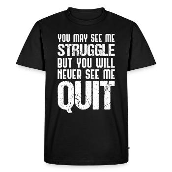Séances d’entraînement Citations Cadeau Motivationnel Inspirant - T-shirt Premium bio Homme - noir - Devant - Nico (187cm)