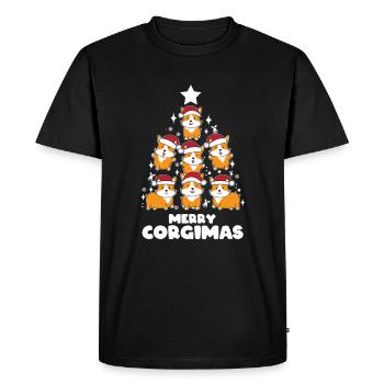 Pembroke Noël Corgi Gallois - T-shirt Premium bio Homme - noir - Devant - Nico (187cm)