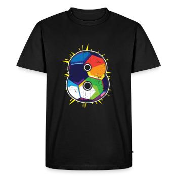 8eme anniversaire ballon de foot - T-shirt Premium bio Homme - noir - Devant - Nico (187cm)