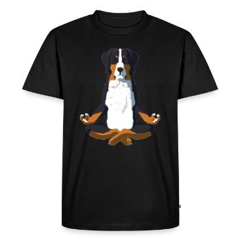 Chien de sennenhund bernois Yoga - T-shirt Premium bio Homme - noir - Devant - Nico (187cm)