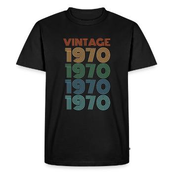 50ème anniversaire 50 ans 1970 cadeau d'anniversaire - T-shirt Premium bio Homme - noir - Devant - Nico (187cm)