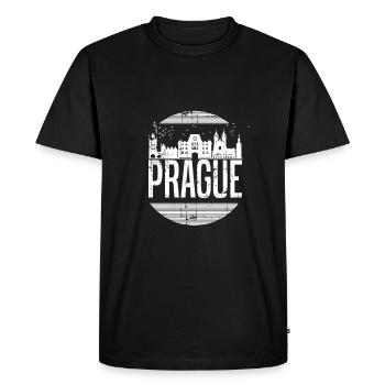 Prague République Tchèque Vacances - T-shirt Premium bio Homme - noir - Devant - Nico (187cm)