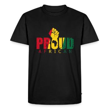 Proud Africa - Men's Premium Organic T-Shirt - black - Front - Nico (187cm)